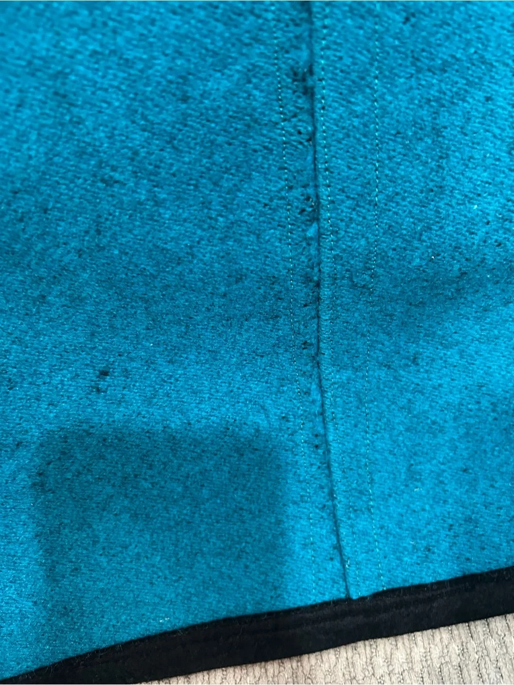 Vintage turquoise woven wool cowboy western blanket.Blue/black 90in x 60in